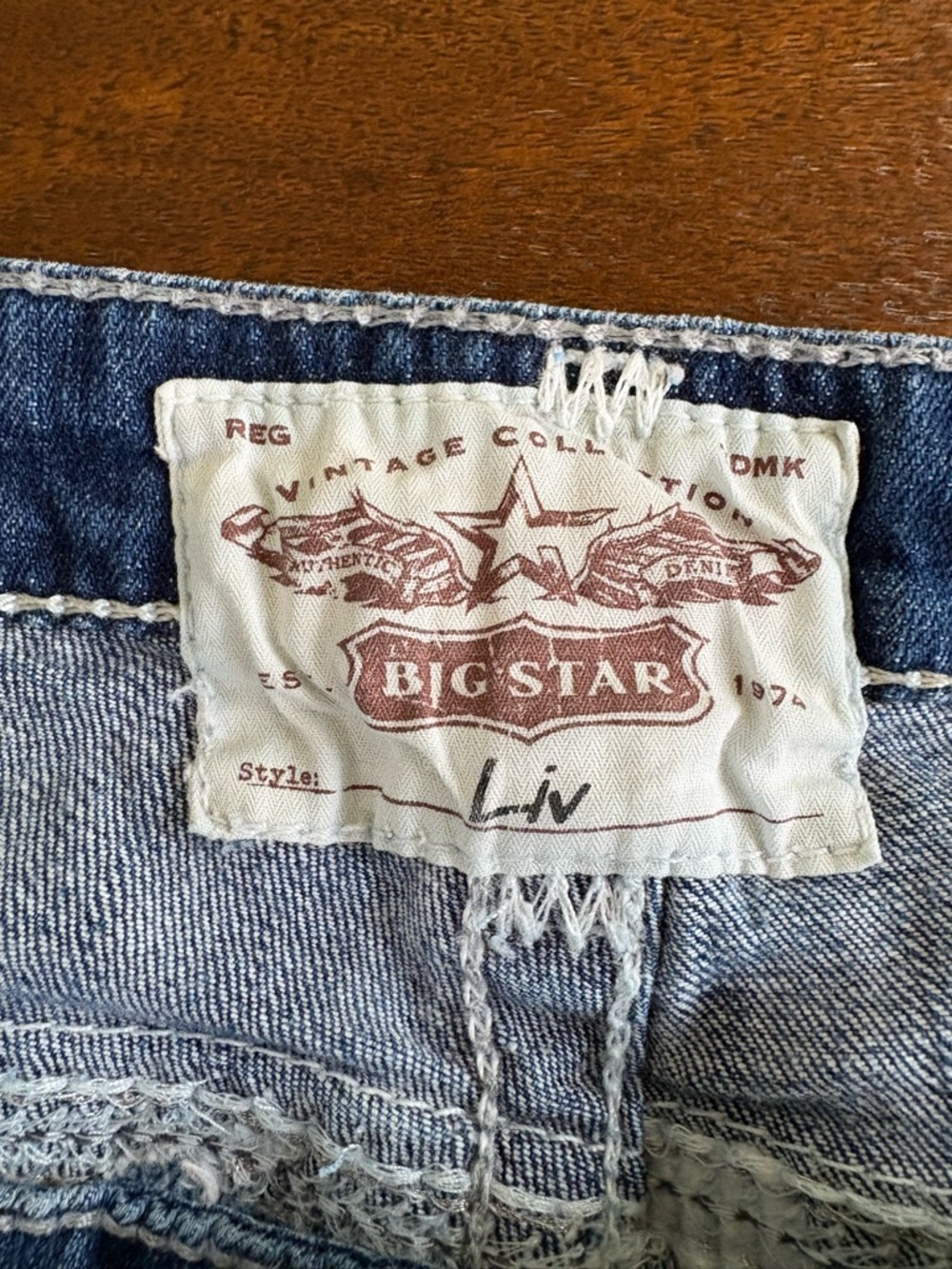 Big Star LIV Women Bootcut Jeans Low Rise Blue Distressed Denim 33XL (34Wx33L) - Picture 4 of 14